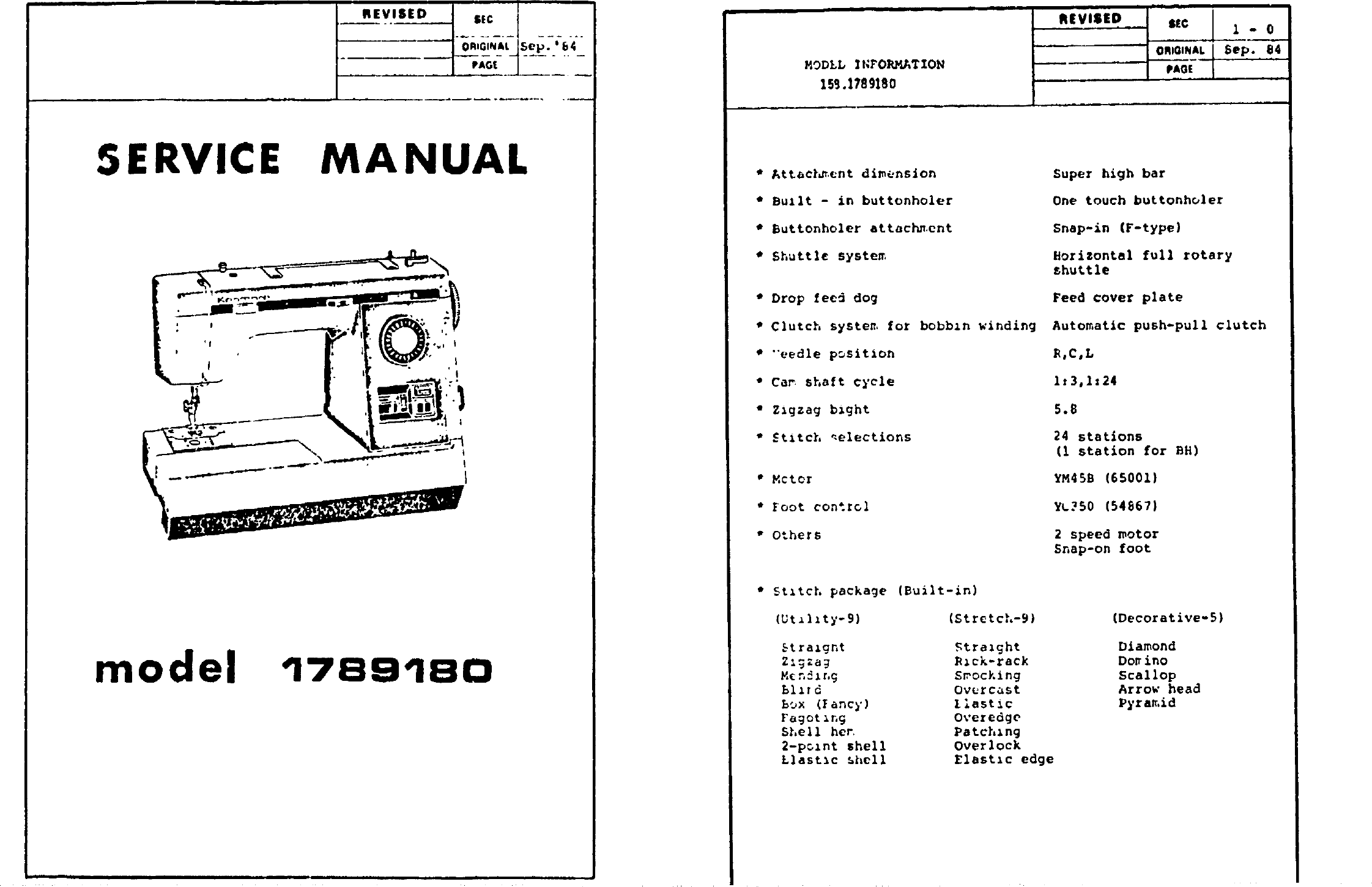 Page 1 of 11 - Kenmore 1581789180 User Manual  SEWING MACHINE - Manuals And Guides L9090237