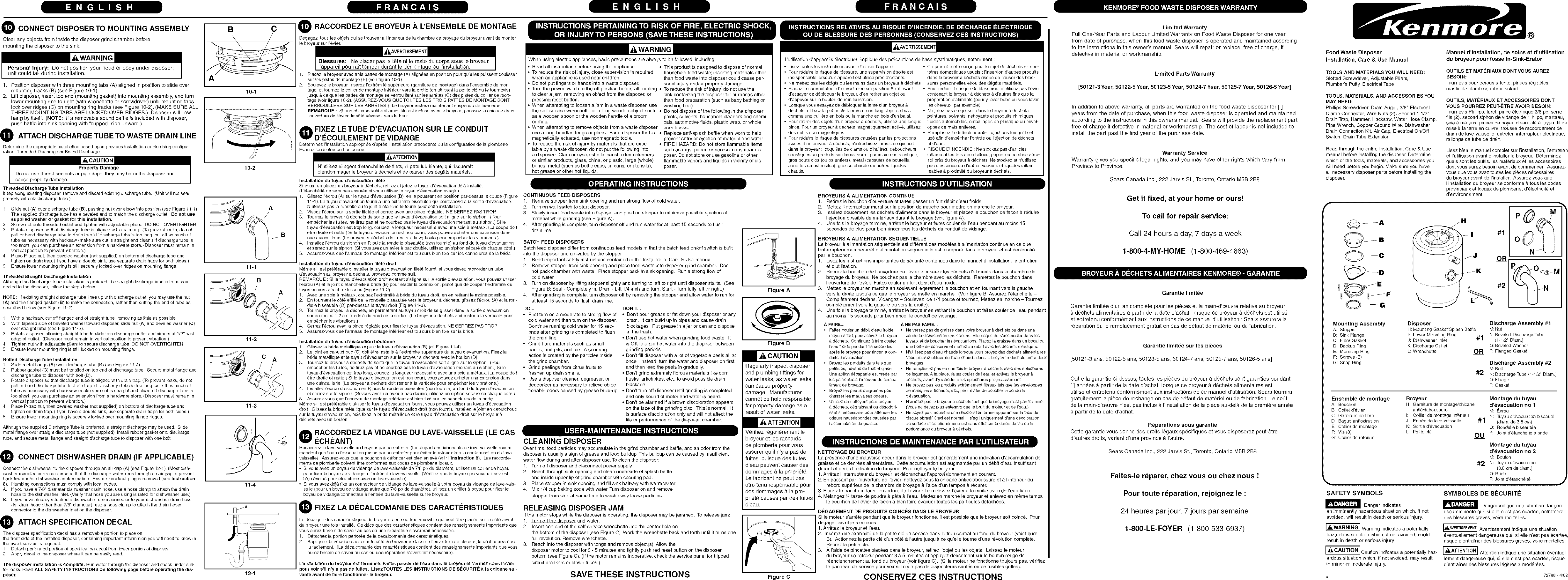 Page 2 of 2 - Kenmore 17550125 User Manual  GARBAGE DISPOSAL - Manuals And Guides L0807396