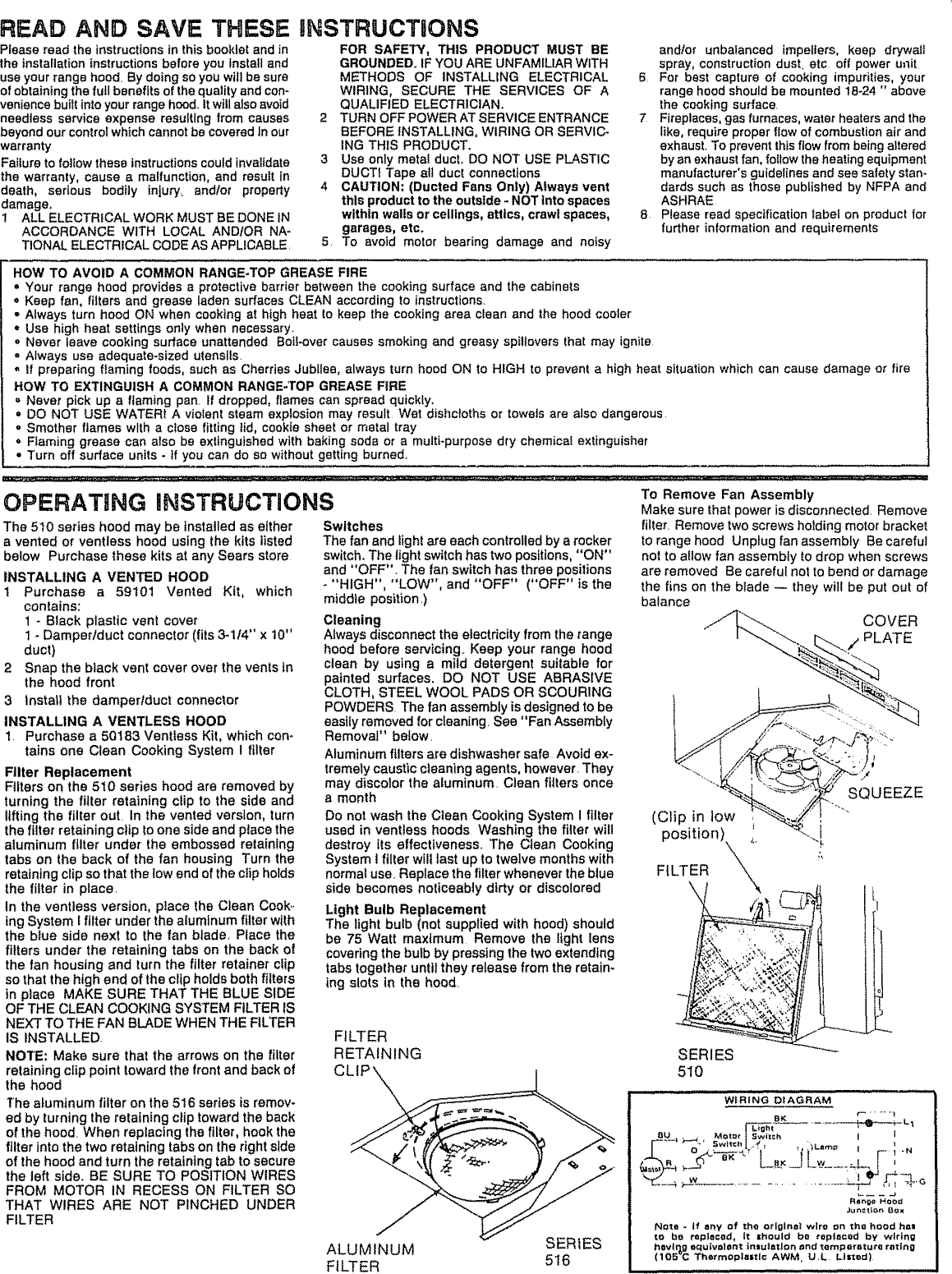 Page 2 of 4 - Kenmore 2335108910 User Manual  RANGE HOOD - Manuals And Guides L0910461