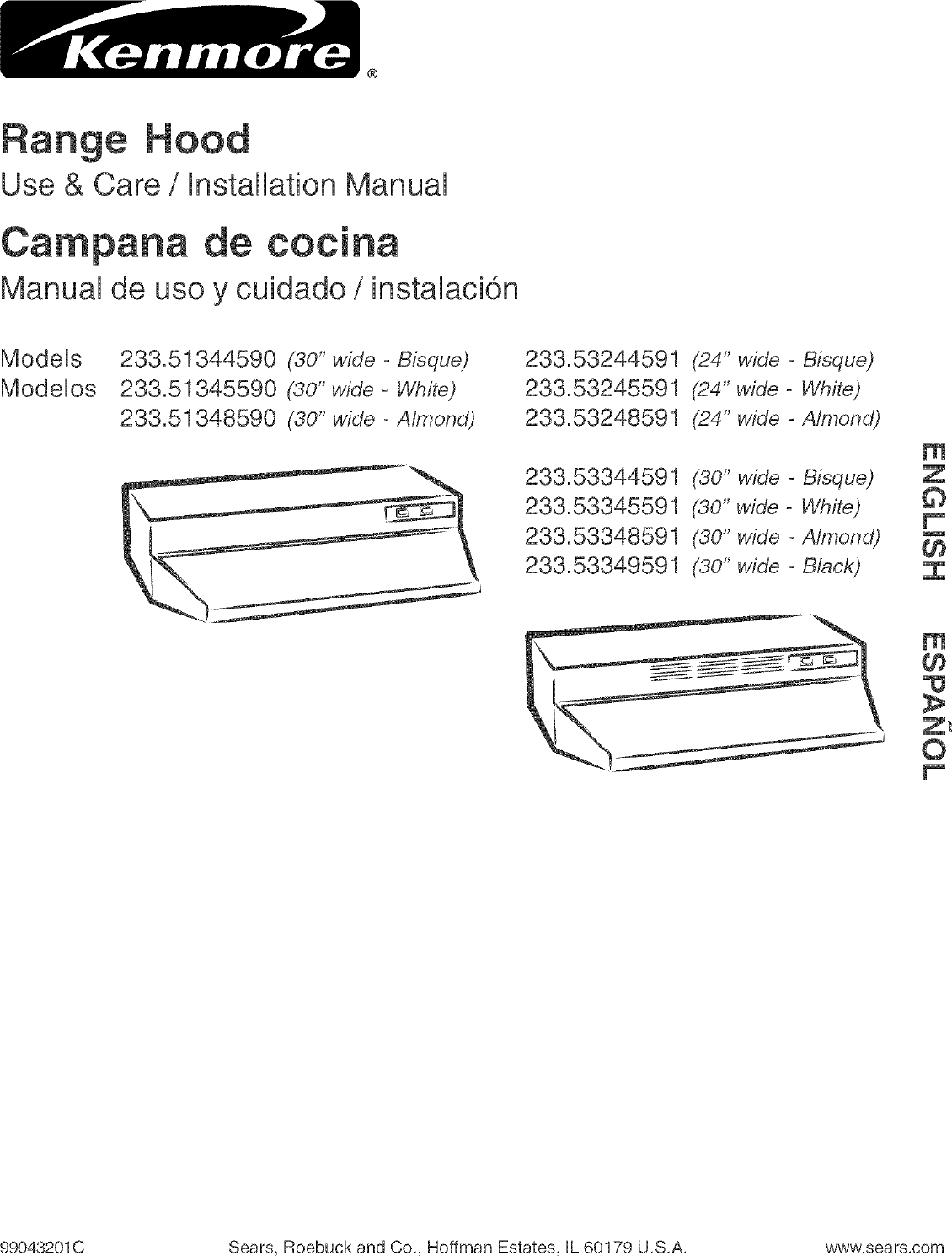 Kenmore 23351345590 User Manual RANGE HOOD Manuals And Guides L0504530