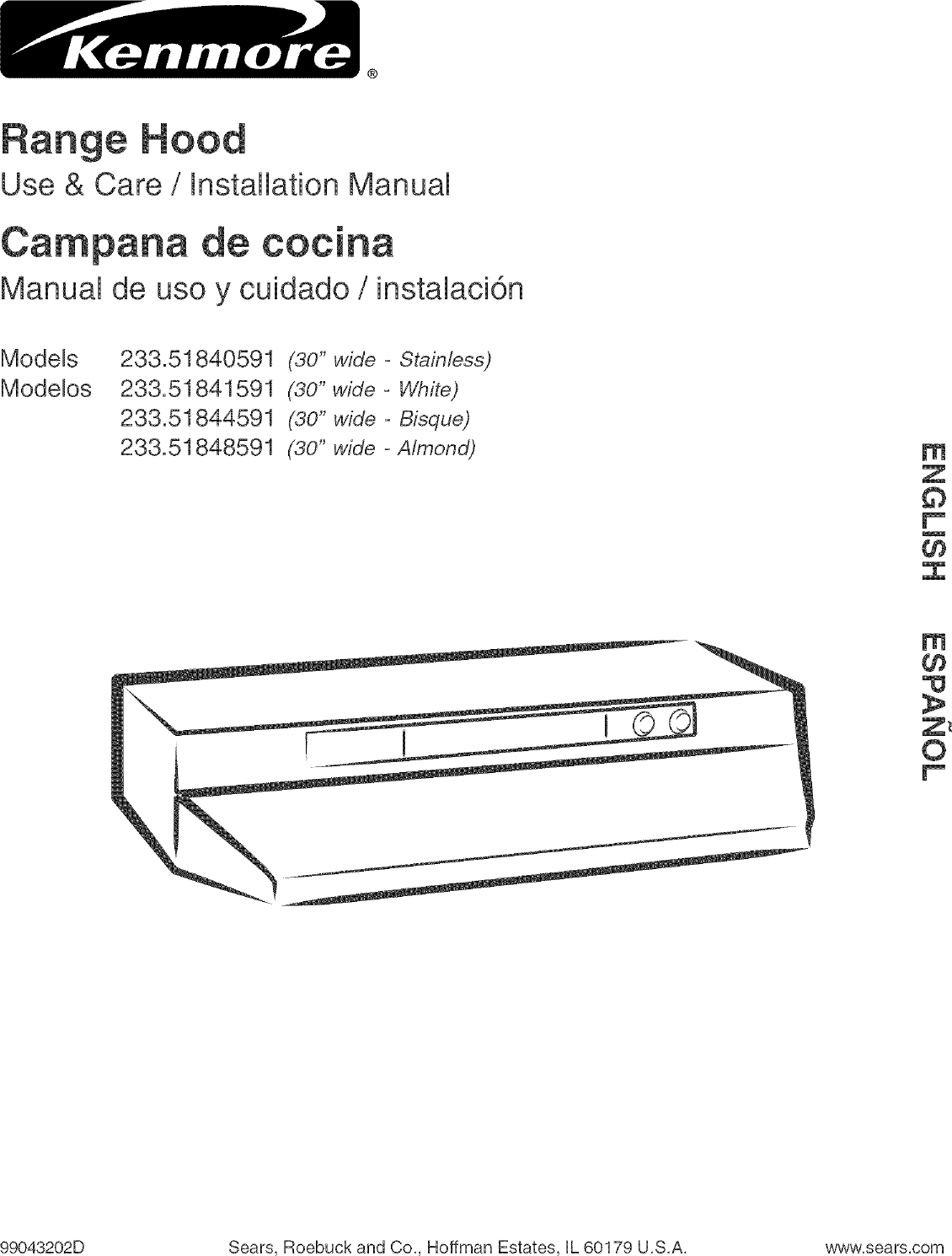 Kenmore 23351844591 User Manual RANGE HOOD Manuals And Guides L0504529