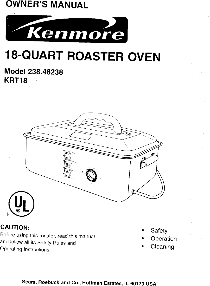 Kenmore 23848238 User Manual ROASTER Manuals And Guides L0810162