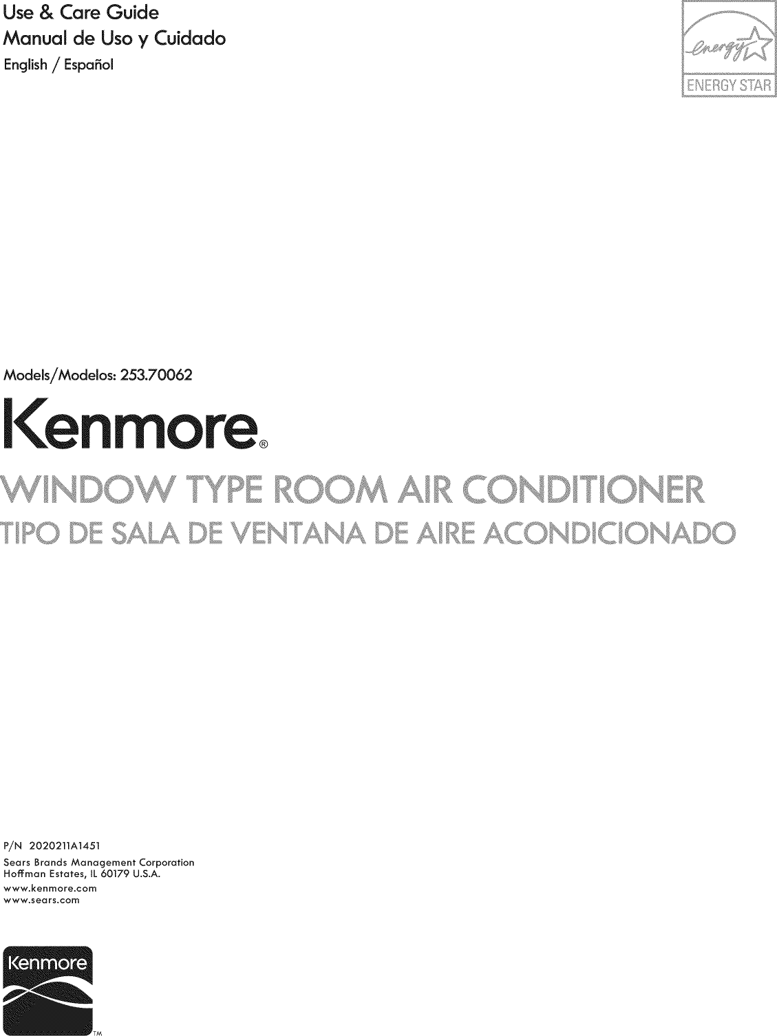 Page 1 of 12 - Kenmore 25370062011 User Manual  ROOM AIR CONDITIONER - Manuals And Guides 1206337L