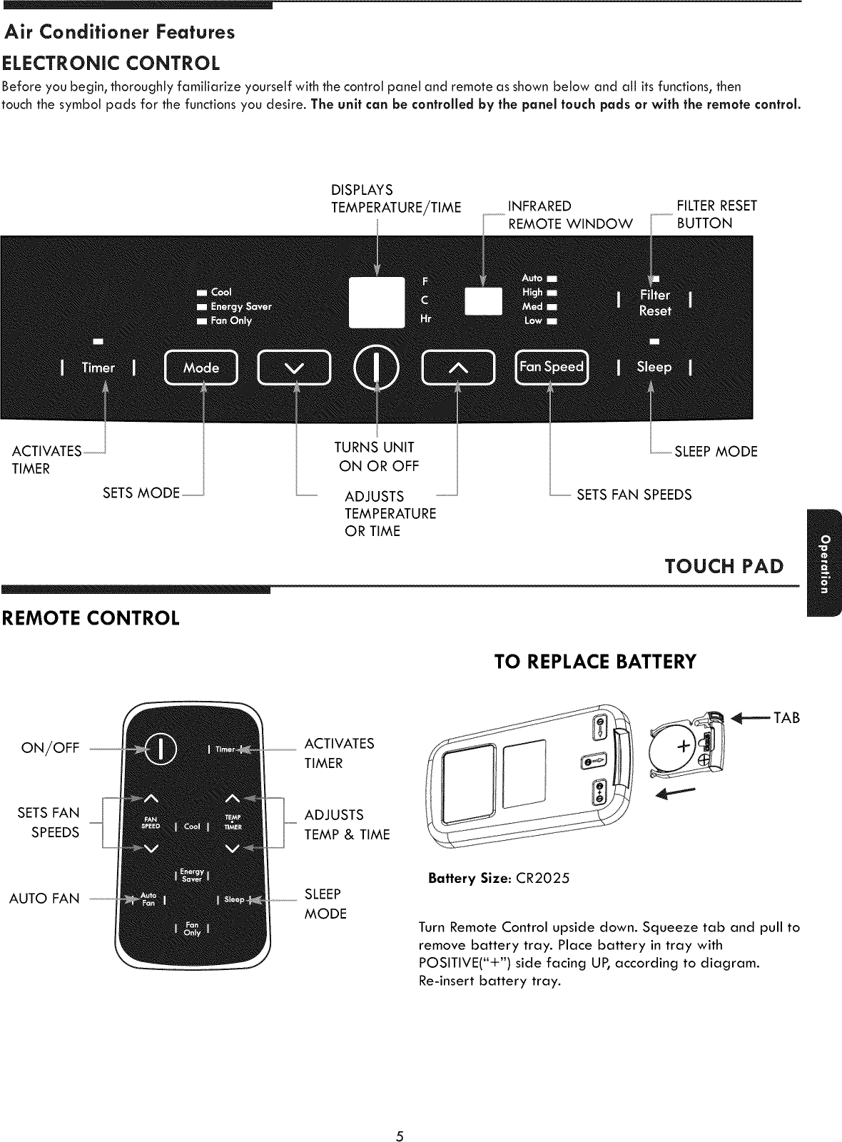 Page 5 of 12 - Kenmore 25370062011 User Manual  ROOM AIR CONDITIONER - Manuals And Guides 1206337L
