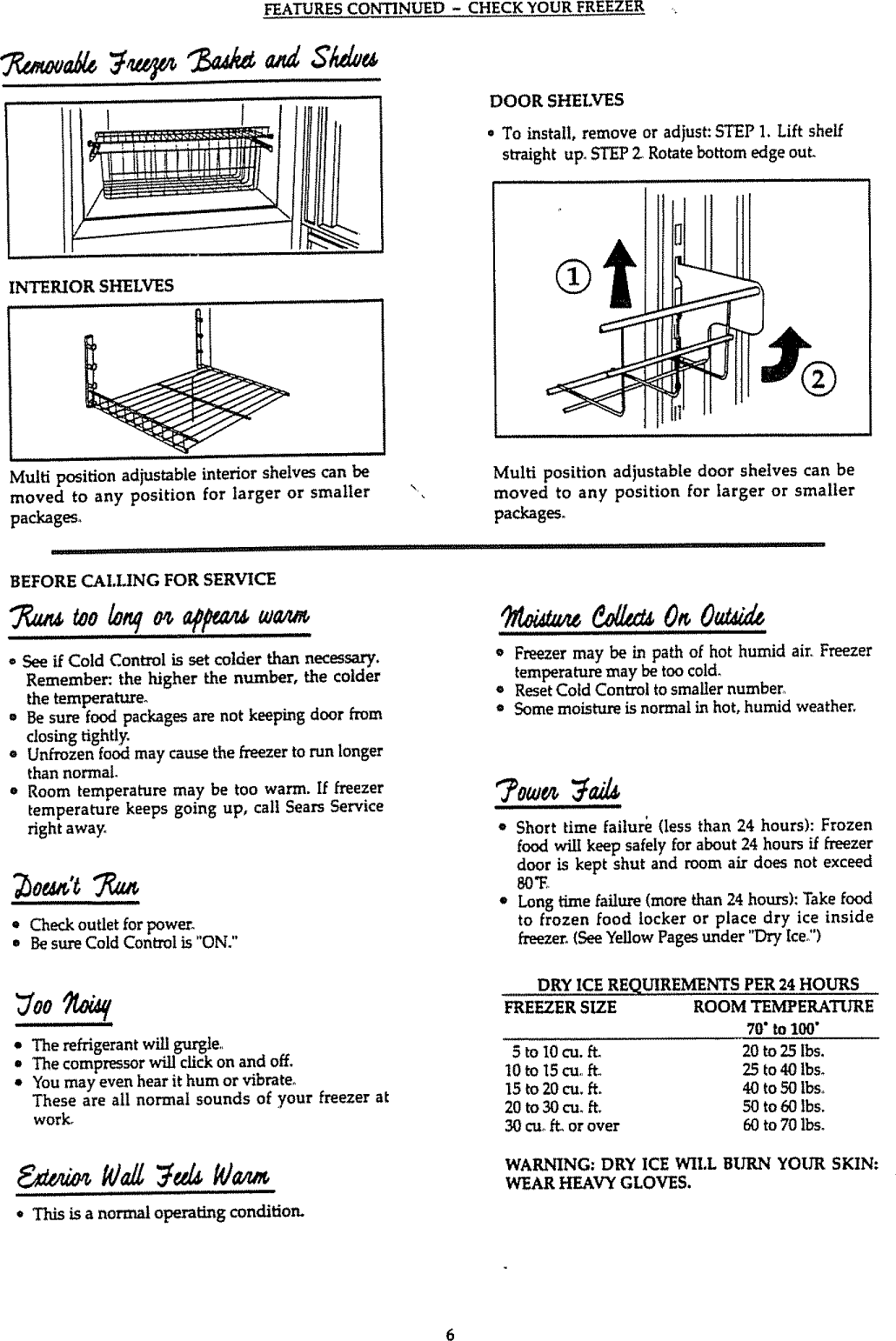 Page 6 of 8 - Kenmore 2539235711 User Manual  UPRIGHT FREEZER - Manuals And Guides L0808364