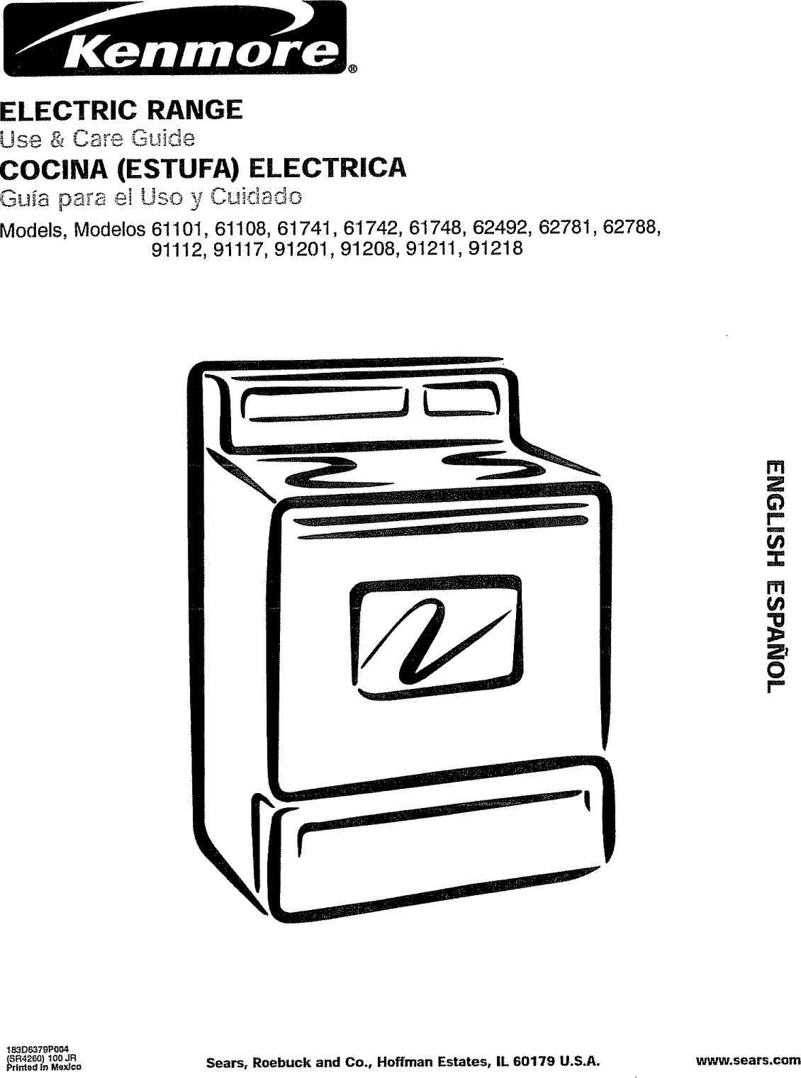 Kenmore 36261101000 User Manual ELECTRIC RANGE Manuals And Guides L0809059