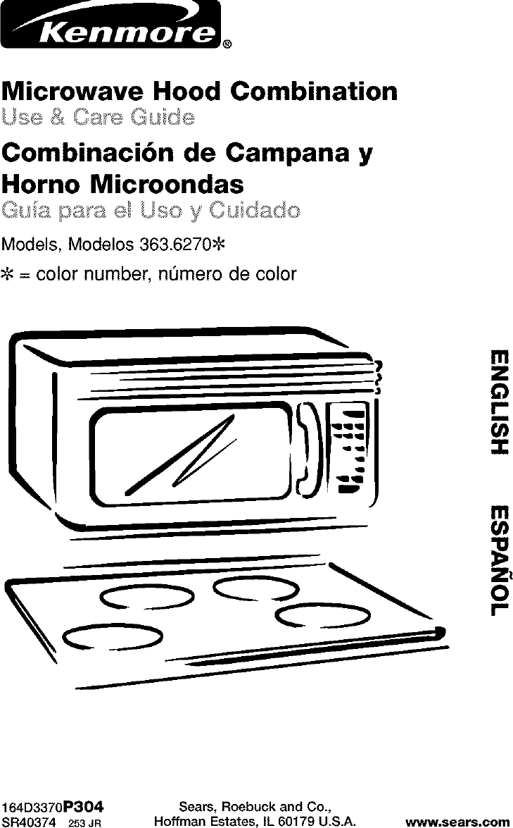 Kenmore 36362702200 User Manual MICROWAVE Manuals And Guides L0306365
