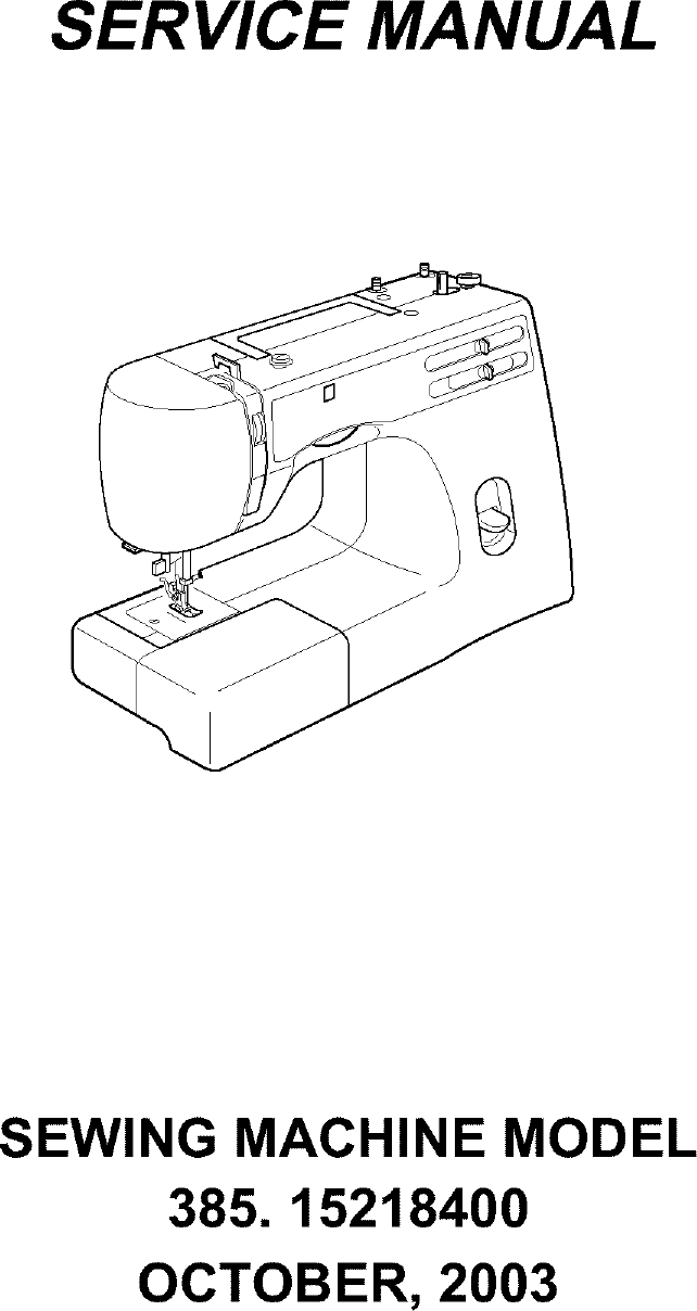 Kenmore 38515218400 User Manual SEWING MACHINE Manuals And Guides L0311086