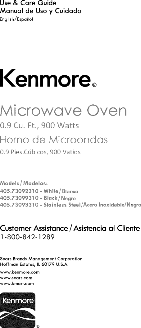 Kenmore 40573092310 User Manual Microwave Manuals And Guides 1307191l