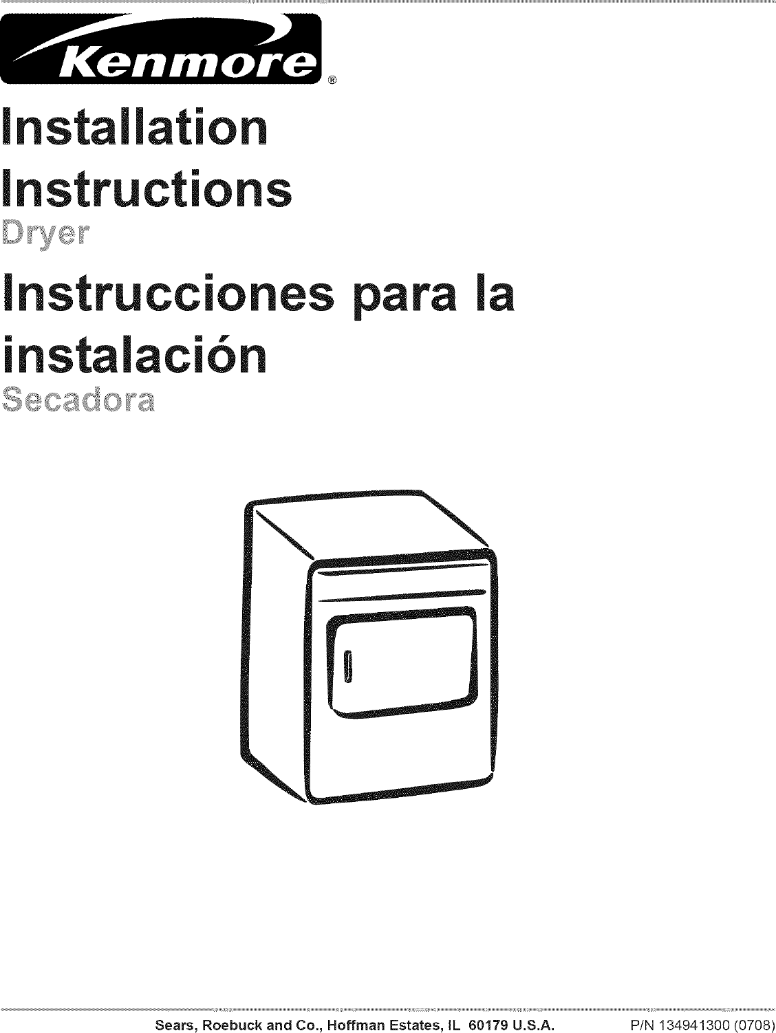 Kenmore 41788042700 User Manual DRYER Manuals And Guides L0709072