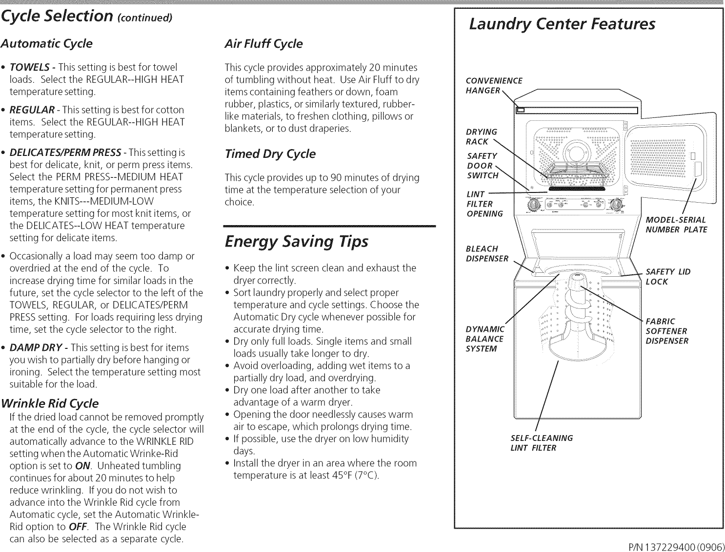 Page 2 of 8 - Kenmore 41797912704 User Manual  LAUNDRY CENTER - Manuals And Guides L0911151