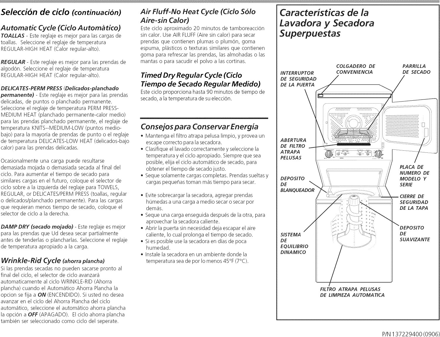 Page 6 of 8 - Kenmore 41797912704 User Manual  LAUNDRY CENTER - Manuals And Guides L0911151