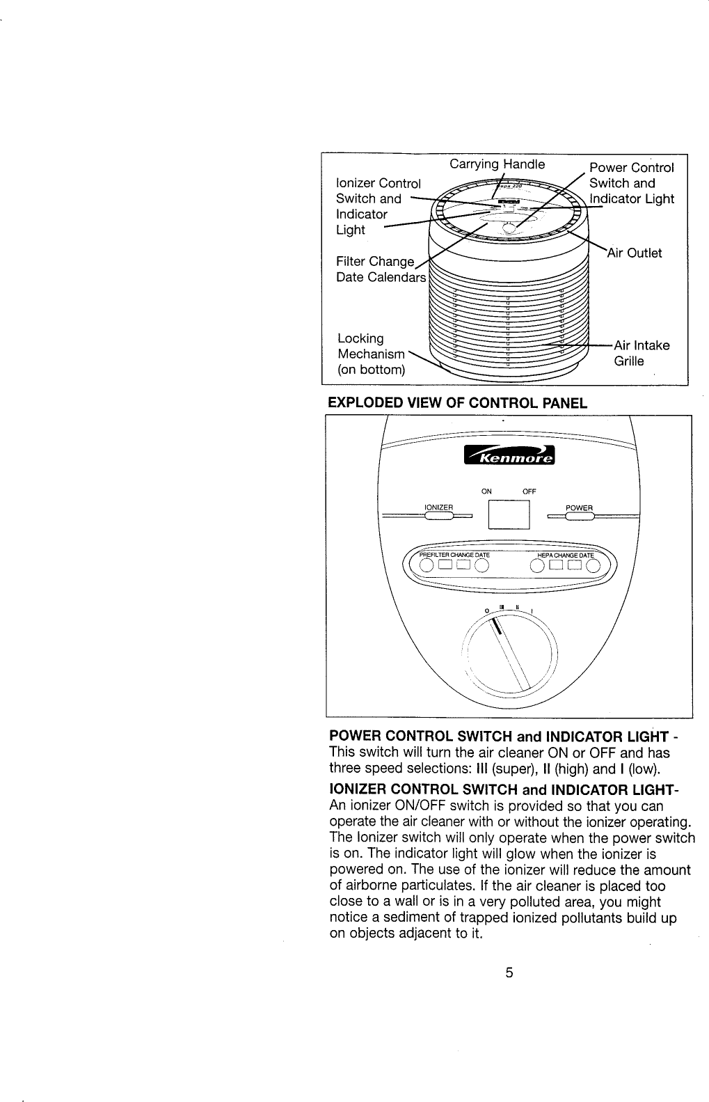 Page 5 of 11 - Kenmore 43783236 User Manual  AIR CLEANER - Manuals And Guides L0810462