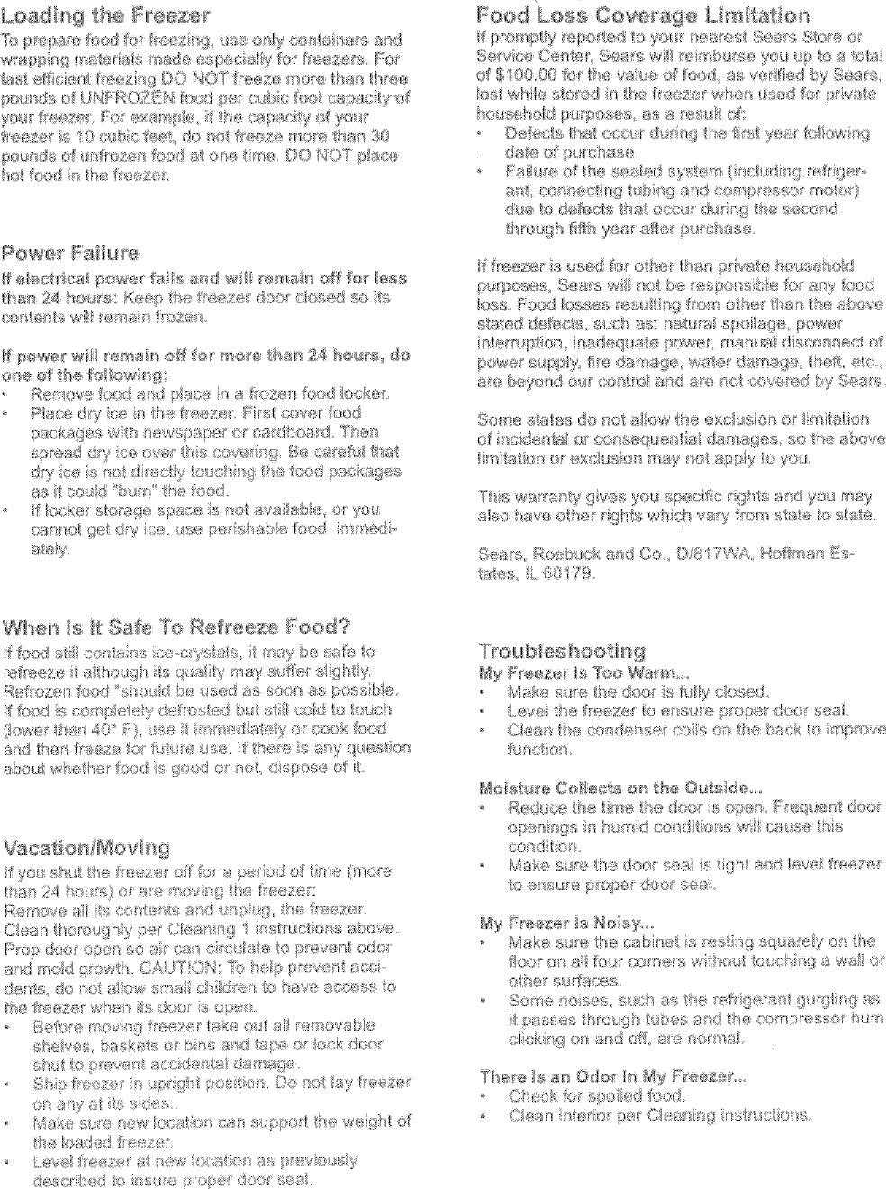 Page 5 of 6 - Kenmore 56425702500 User Manual  FREEZER - Manuals And Guides L0523066