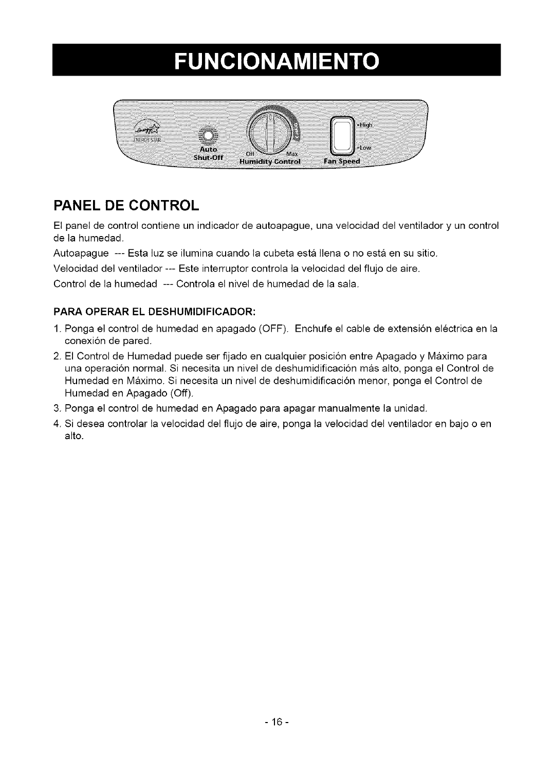 Kenmore 58054351500 User Manual DEHUMIDIFIER Manuals And Guides L0607456