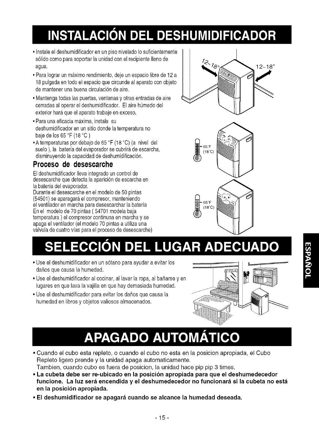 Manual de instrucciones del deshumidificador industrial SEALEY