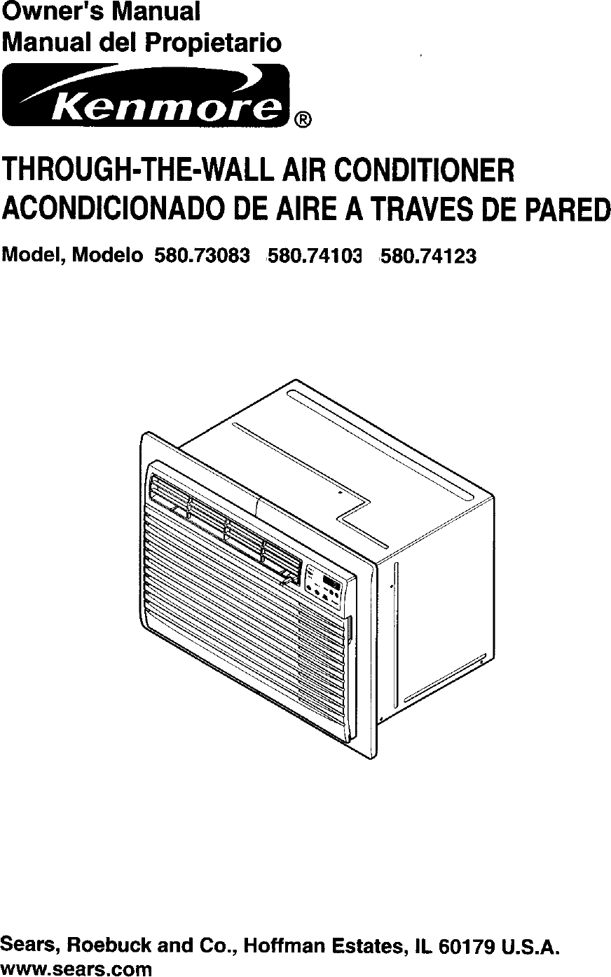 Kenmore 58073083300 User Manual AIR CONDITIONER Manuals And Guides L0306050