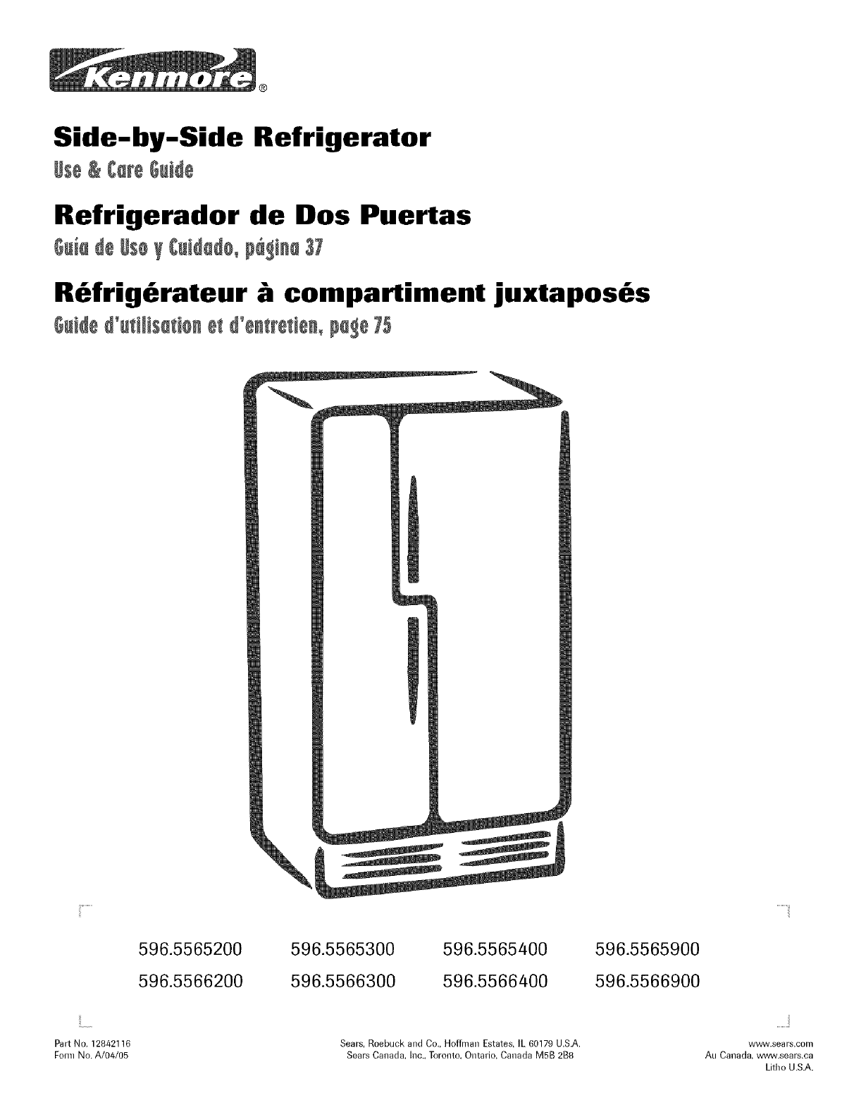 Kenmore 59655652500 User Manual Refrigerator Manuals And Guides L0523116