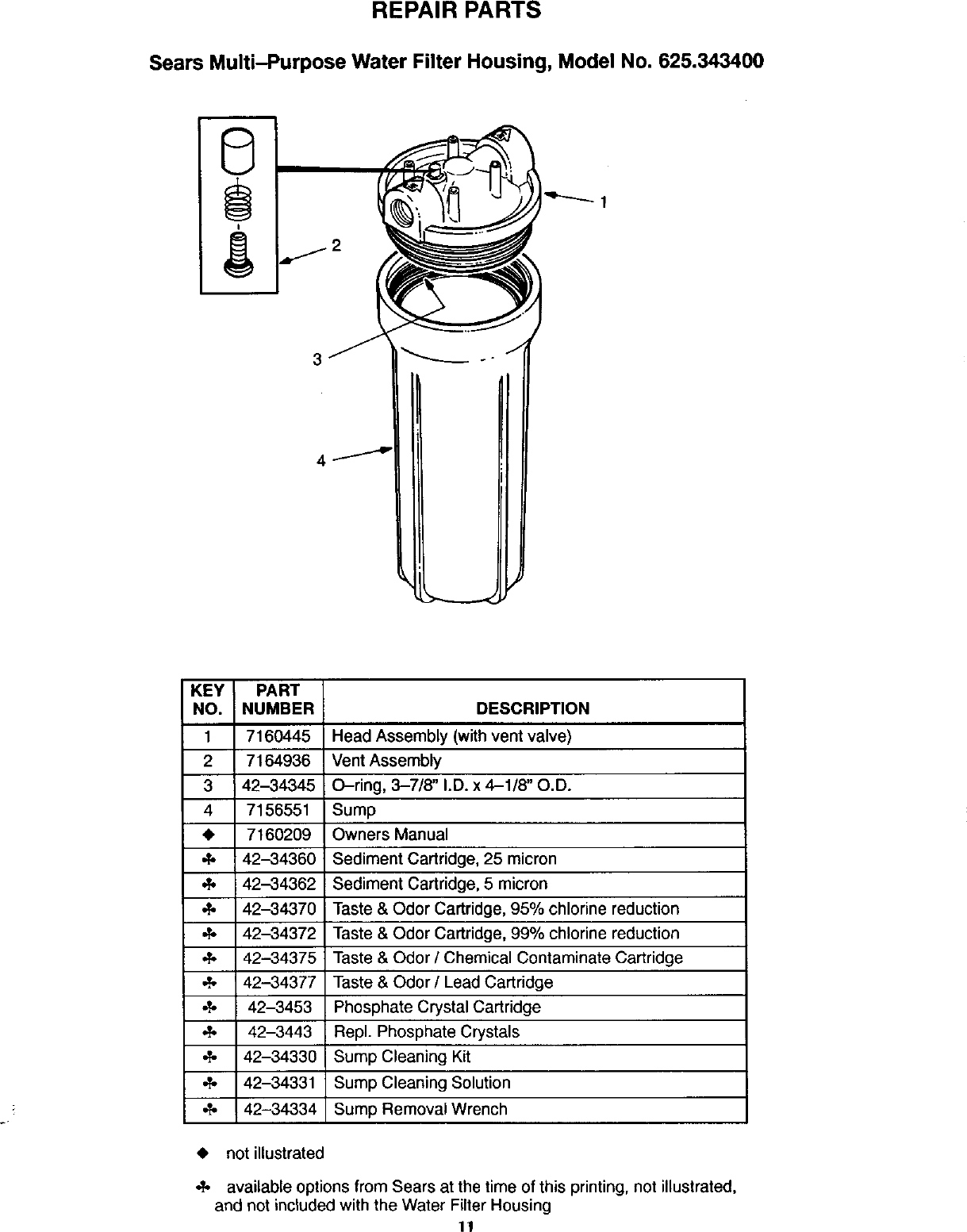 Kenmore 625343400 User Manual WATER FILTER HOUSING Manuals And Guides
