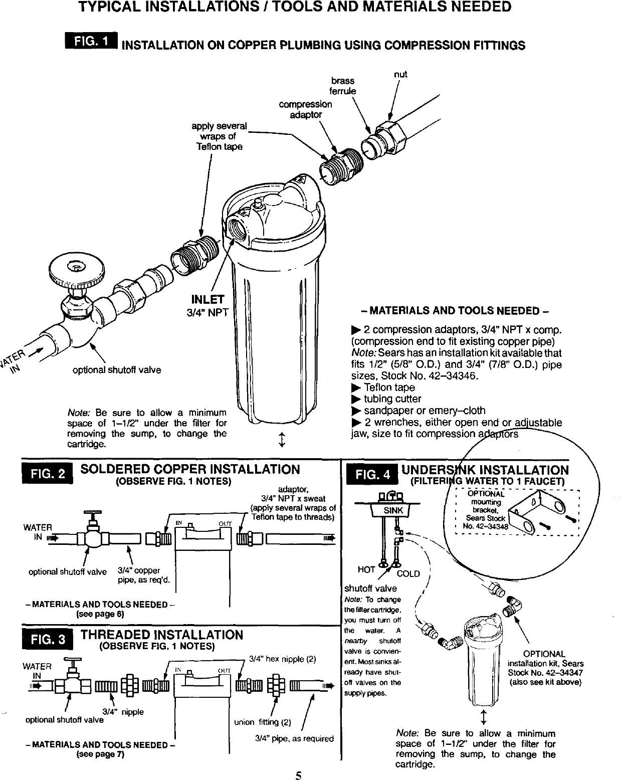 Page 5 of 12 - Kenmore 625343400 User Manual  WATER FILTER HOUSING - Manuals And Guides L0309531