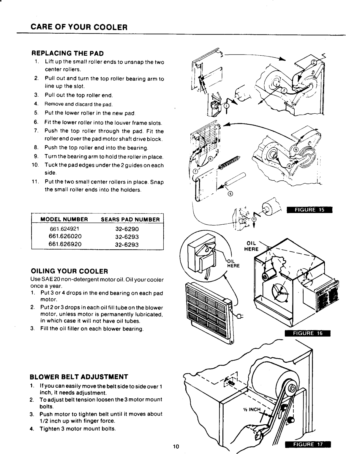 Page 10 of 12 - Kenmore 661624921 1209396L User Manual  EVAPORATIVE AIR COOLER - Manuals And Guides