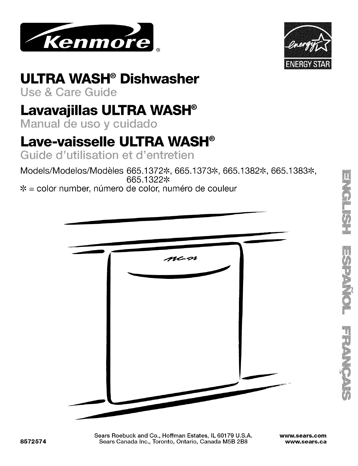 Kenmore 66513222K601 User Manual DISHWASHER Manuals And Guides L0608086