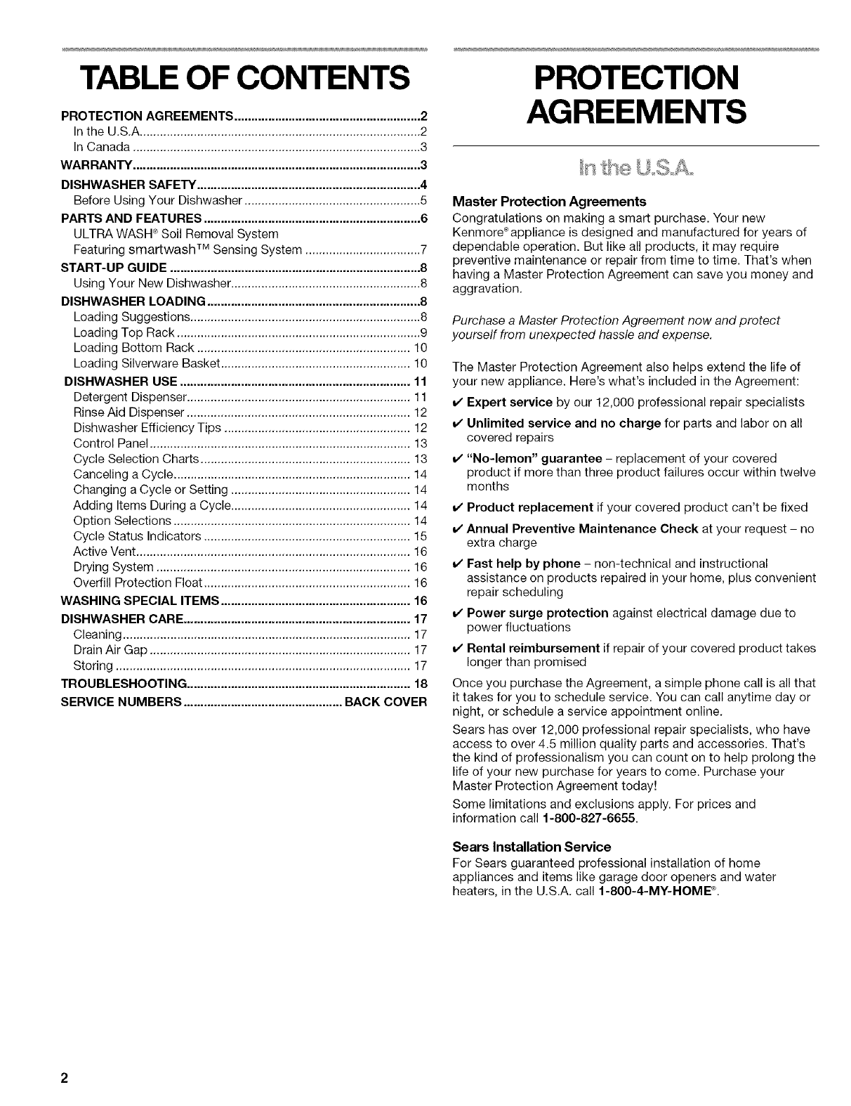 Kenmore 66516572201 User Manual UNDERCOUNTER DISHWASHER Manuals And