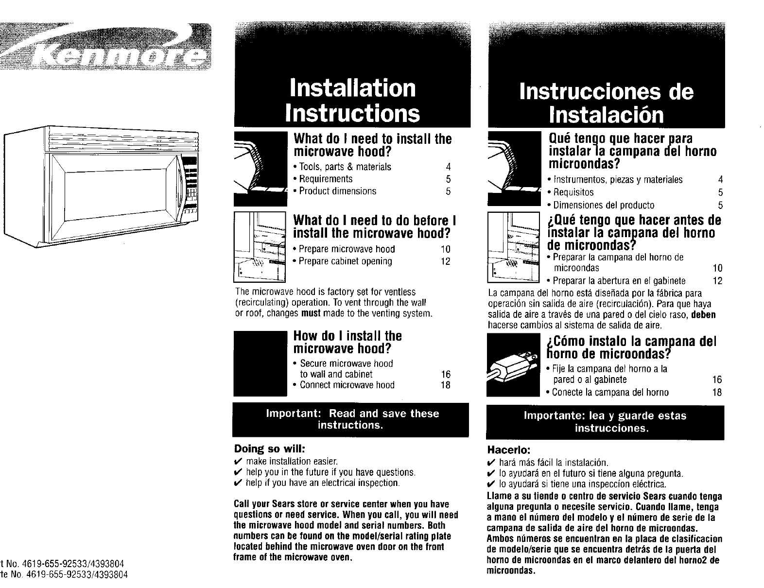 Kenmore Microwave 790.80353310 Manual