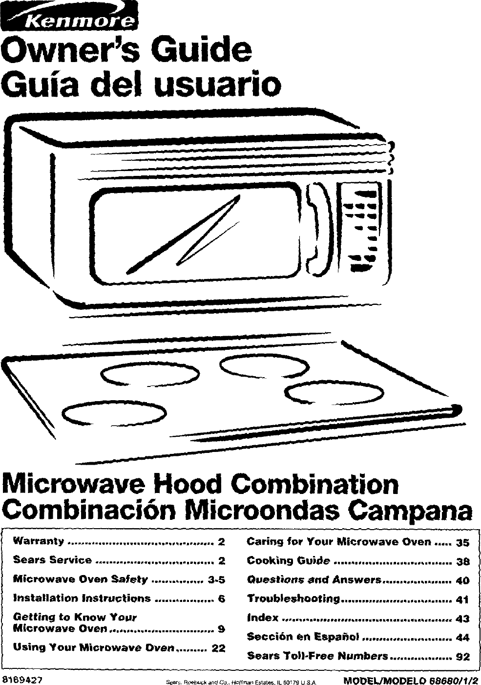 Kenmore 66568680891 User Manual MICROWAVE HOOD COMBO Manuals And Guides