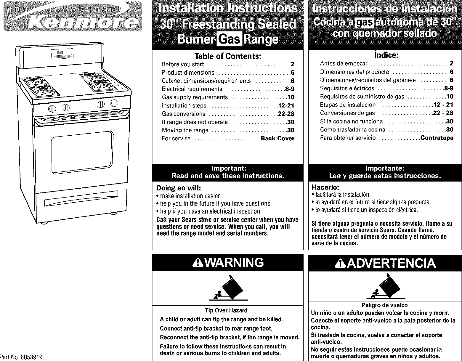 Kenmore 66575775890 User Manual GAS RANGE Manuals And Guides L0308100