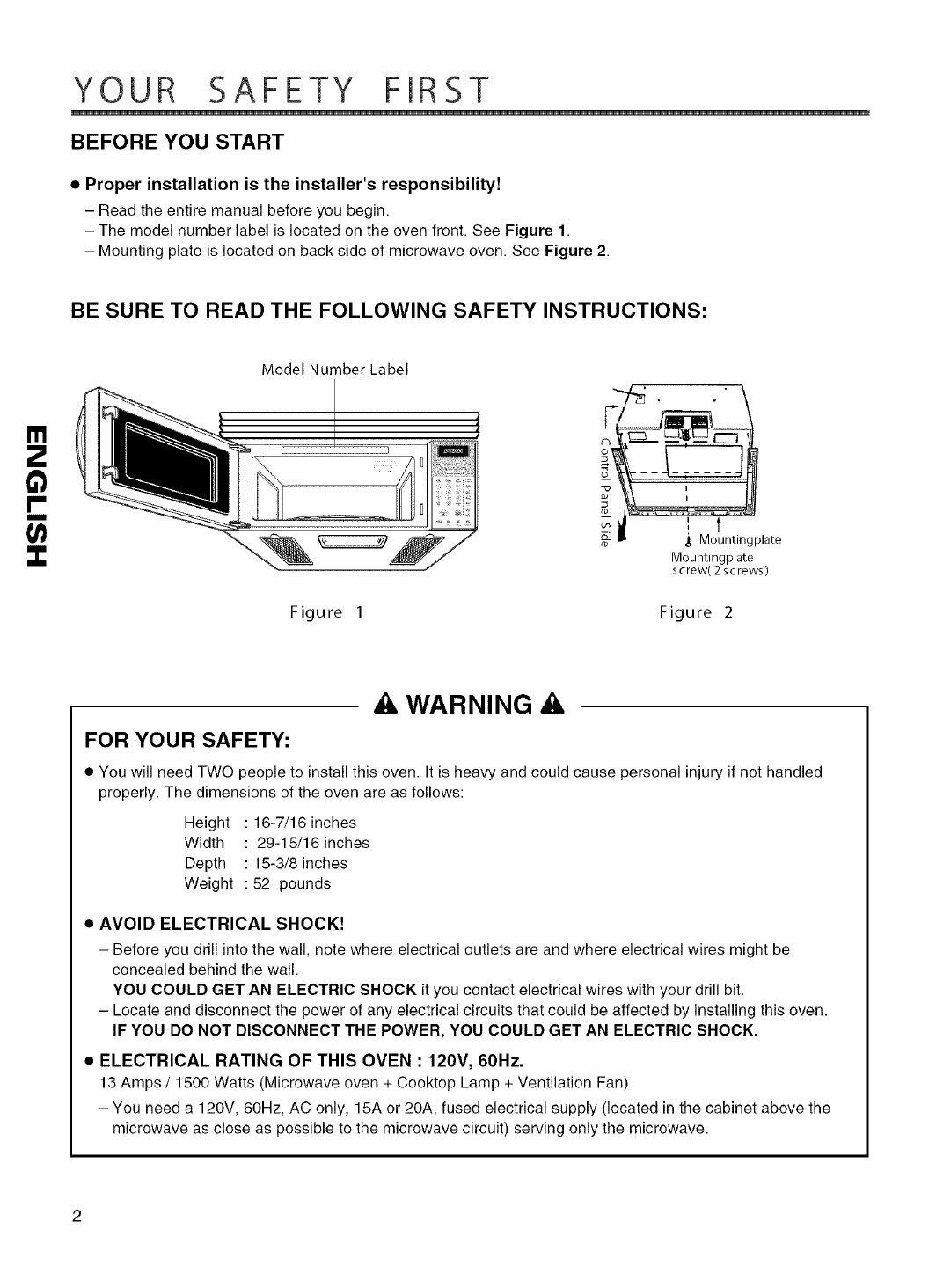 Kenmore 72180012400 User Manual MICROWAVE Manuals And Guides L0411385