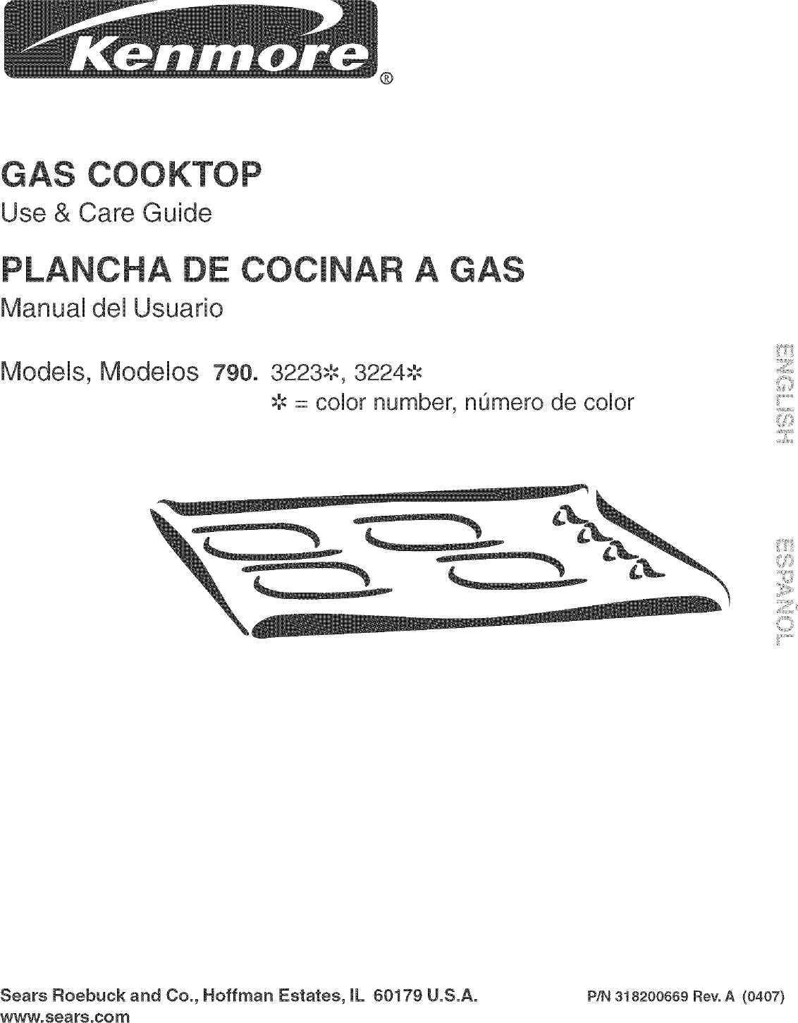 Kenmore 79032232400 User Manual GAS COOKTOP Manuals And Guides L0409310