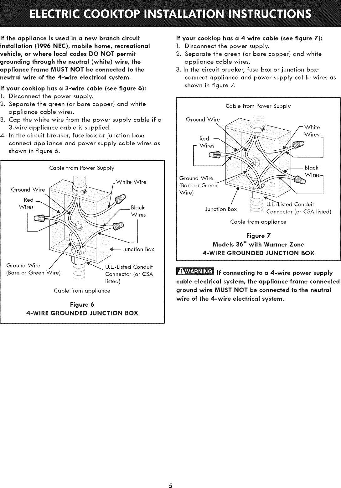 Page 5 of 8 - Kenmore 79045403410 User Manual  COOKTOP - Manuals And Guides 1403191L