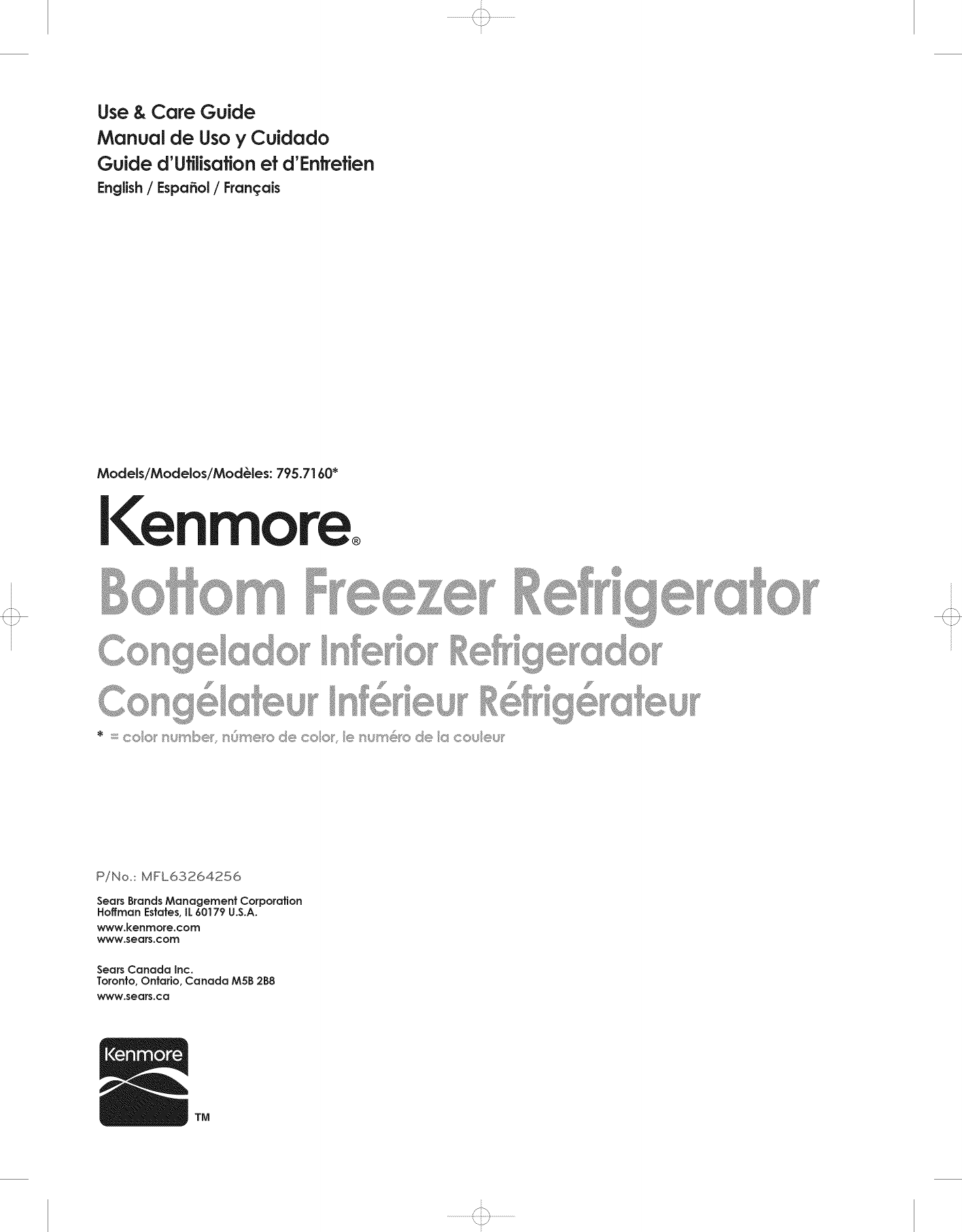 Kenmore 79571602013 User Manual REFRIGERATOR Manuals And Guides 1506070L