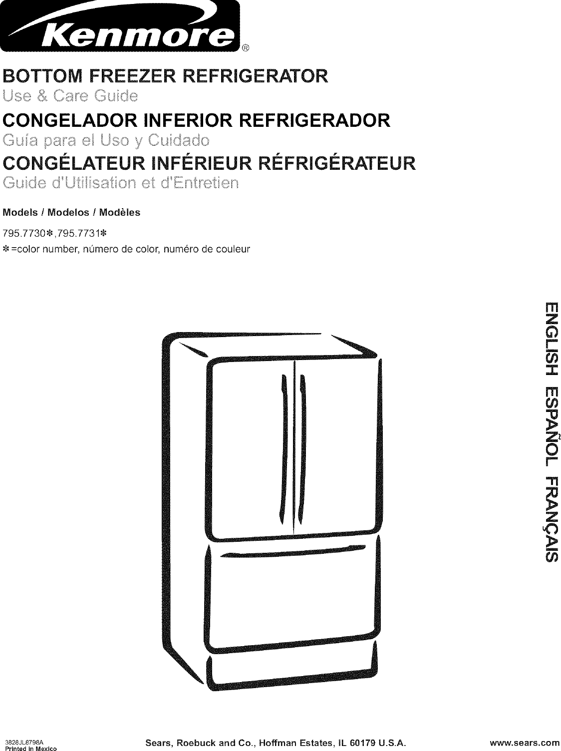 Kenmore 79577302600 User Manual REFRIGERATOR Manuals And Guides L0606609