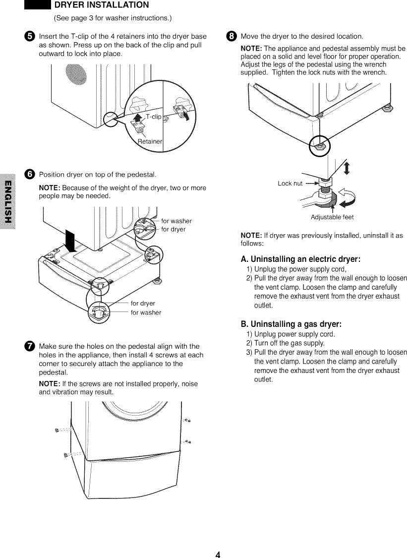 Page 4 of 12 - Kenmore 79651022900 User Manual  PEDESTAL - Manuals And Guides L0910076