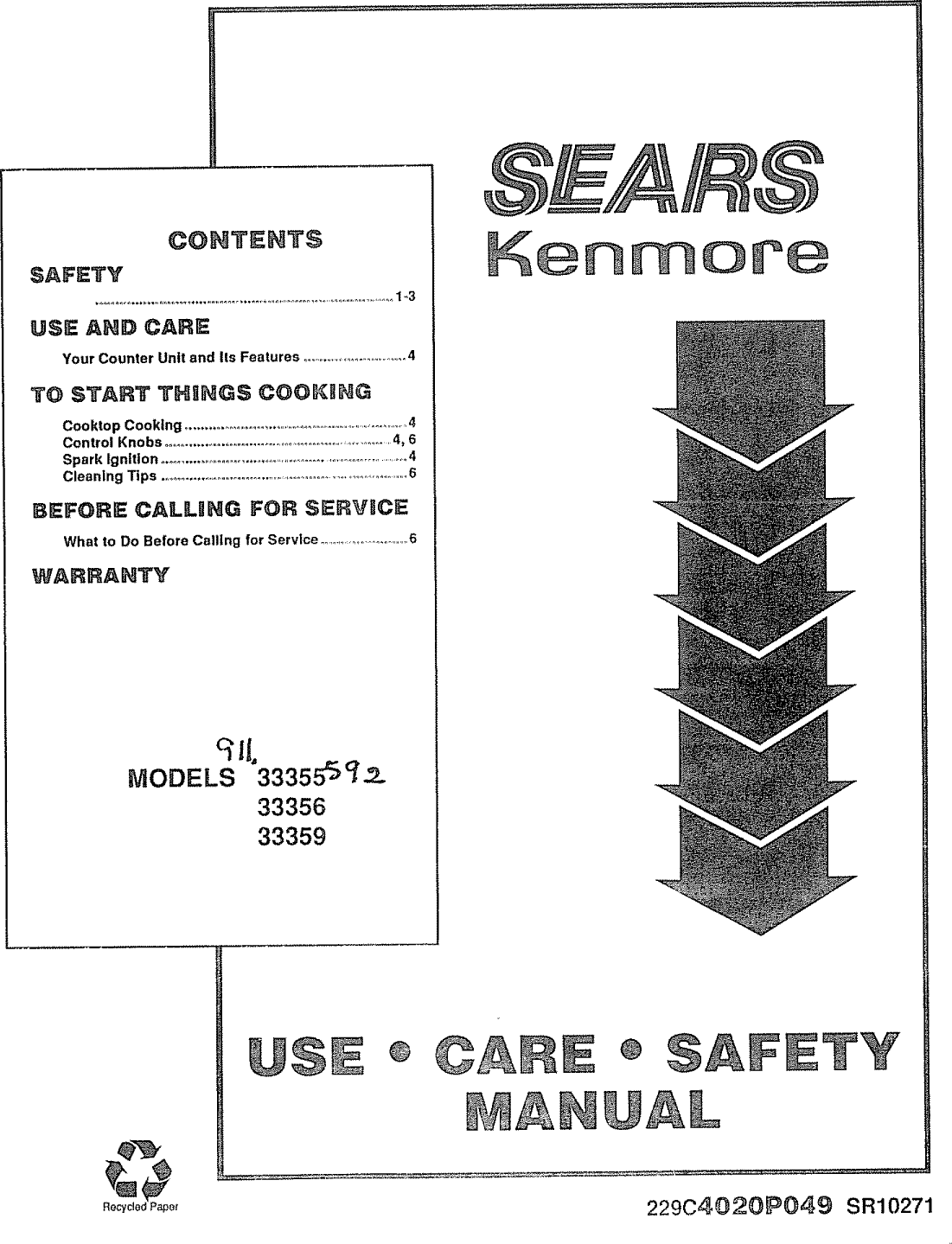 Kenmore 91133355590 User Manual RANGE Manuals And Guides L0901623