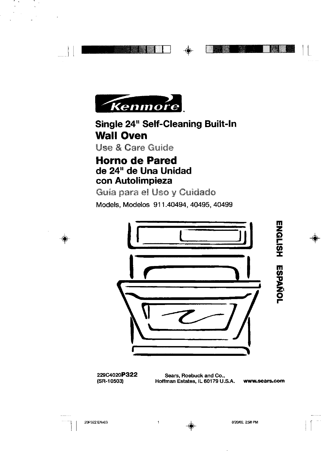 Kenmore 91140494200 User Manual 24 ELECTRIC BUILT IN DOUBLE OVEN