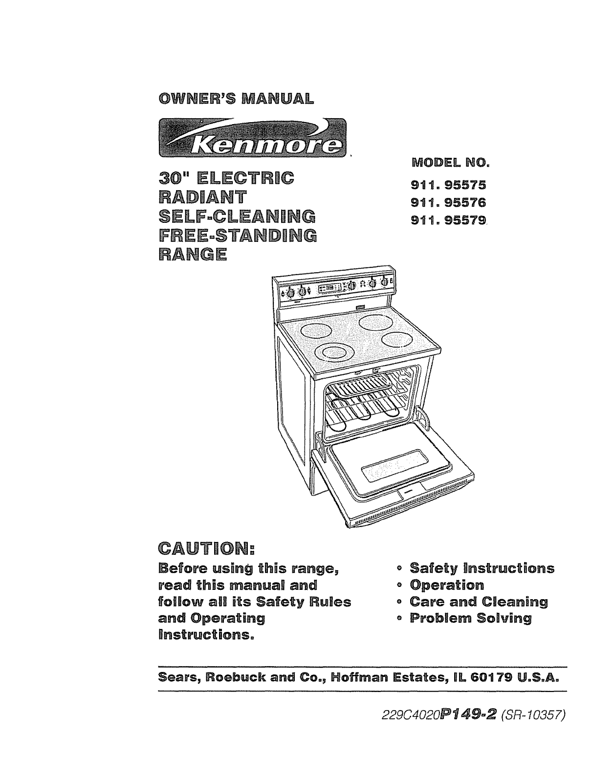 Kenmore 91195575891 User Manual RANGE Manuals And Guides L0901100