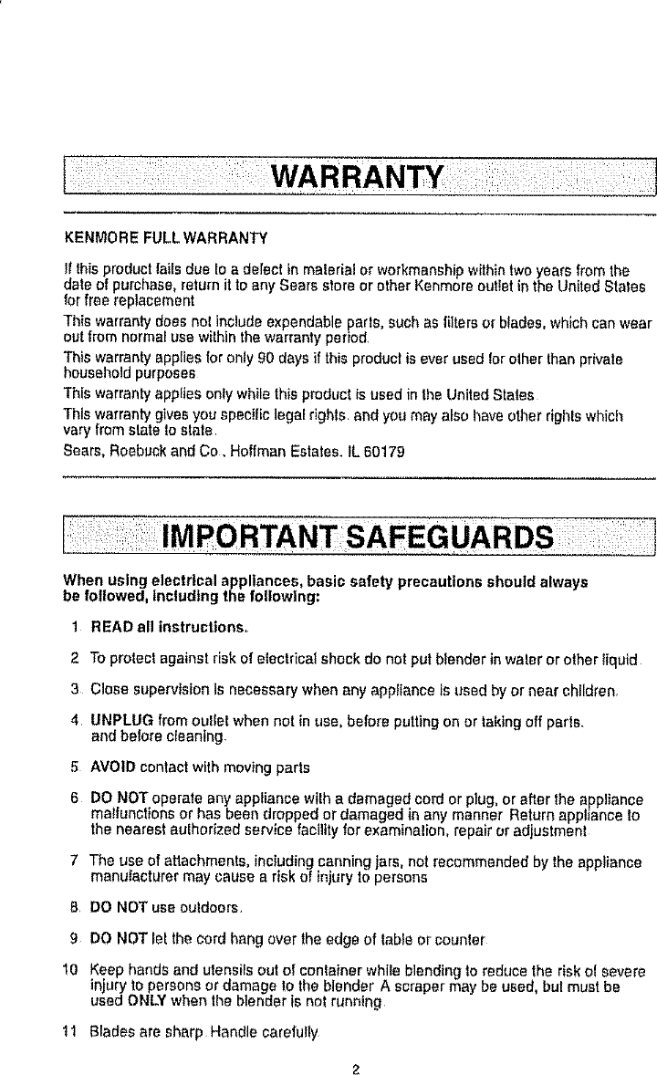 Page 2 of 8 - Kenmore Kenmore-100-80001-Users-Manual-  Kenmore-100-80001-users-manual