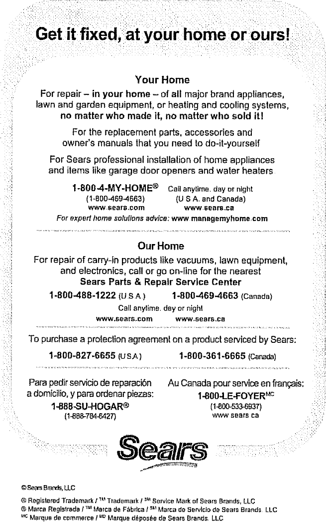 Page 8 of 8 - Kenmore Kenmore-100-80001-Users-Manual-  Kenmore-100-80001-users-manual