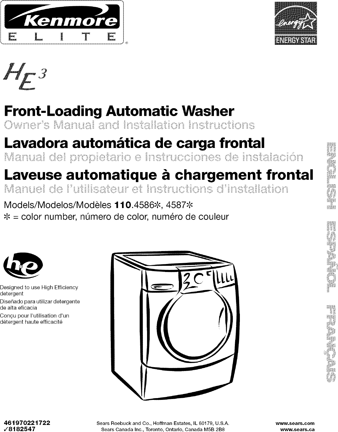 Kenmore 110 4586 Users Manual