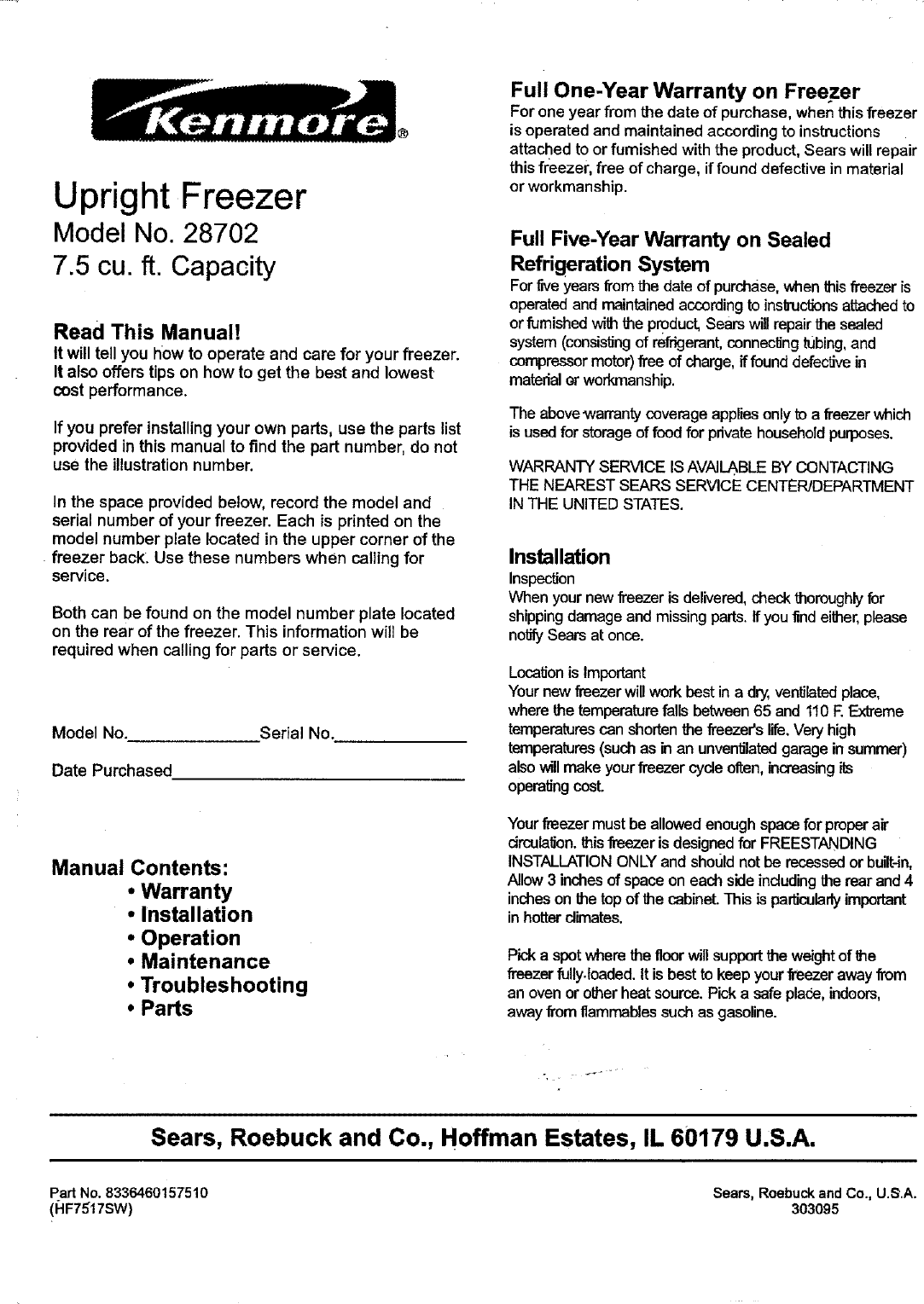 Page 1 of 6 - Kenmore Kenmore-564-287027-Users-Manual-  Kenmore-564-287027-users-manual