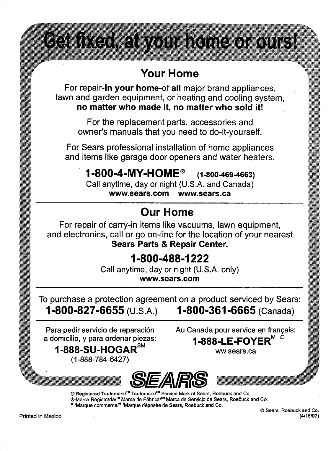 Page 6 of 6 - Kenmore Kenmore-564-287027-Users-Manual-  Kenmore-564-287027-users-manual