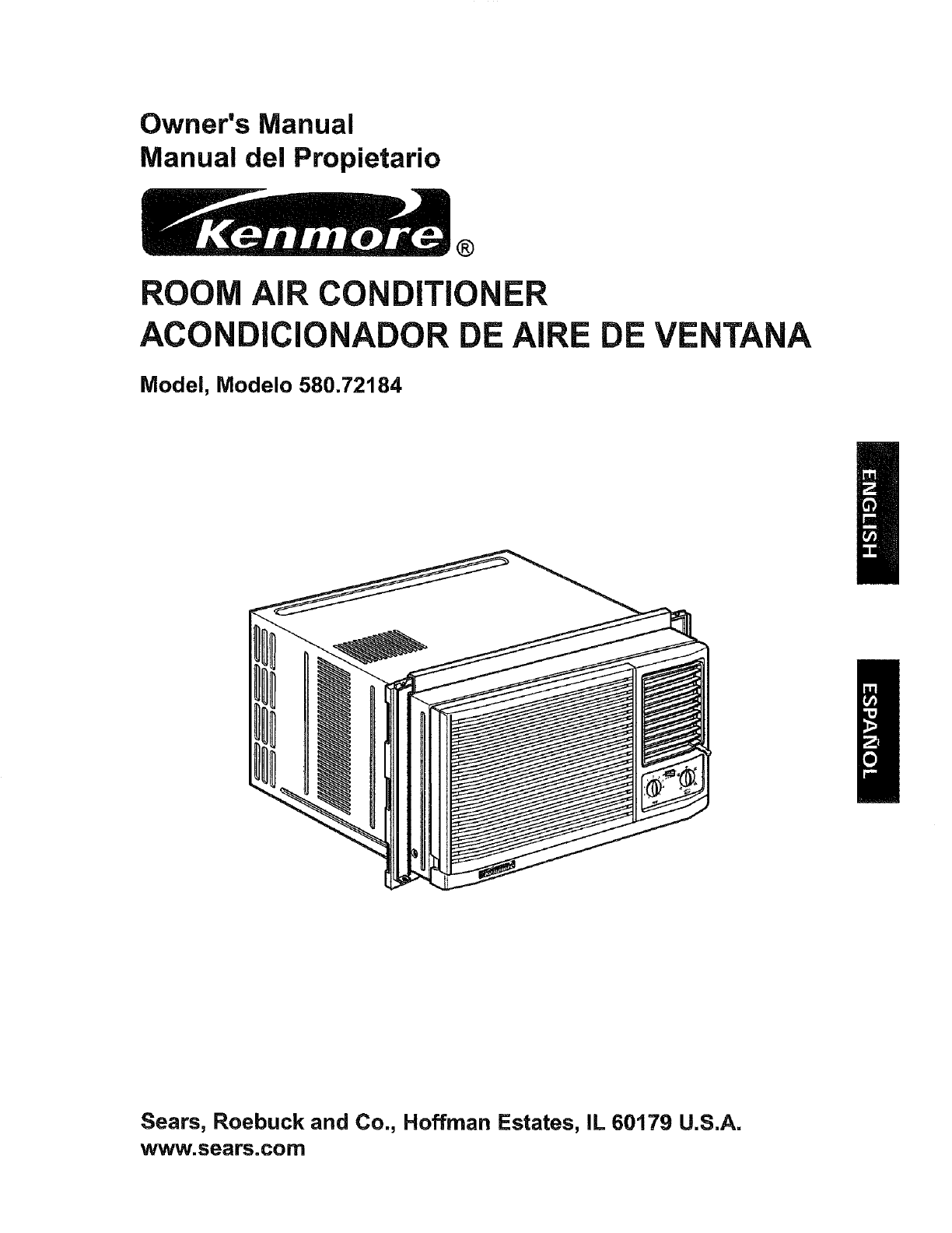 Kenmore 580 72184 Users Manual