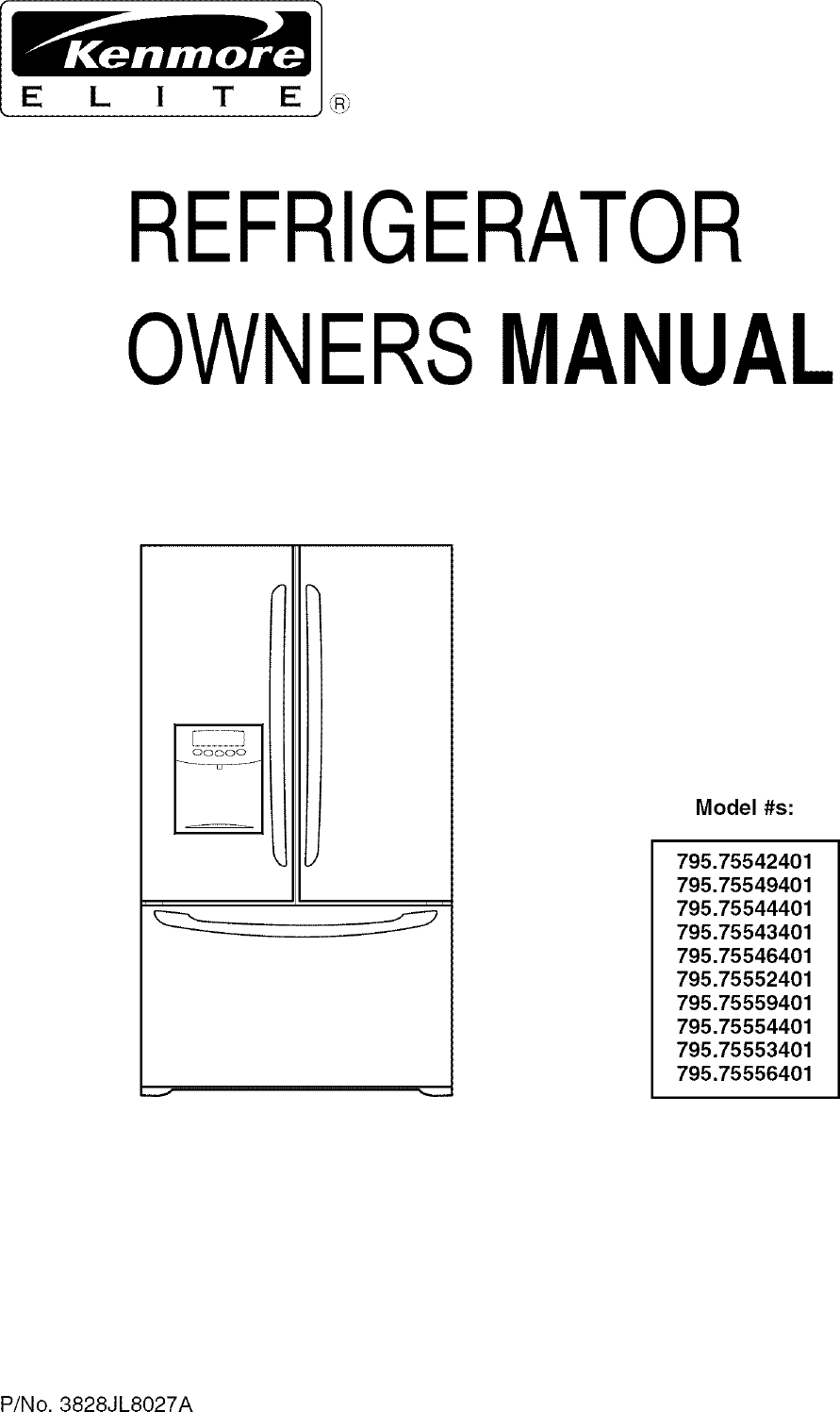 kenmore elite model 795 refrigerator