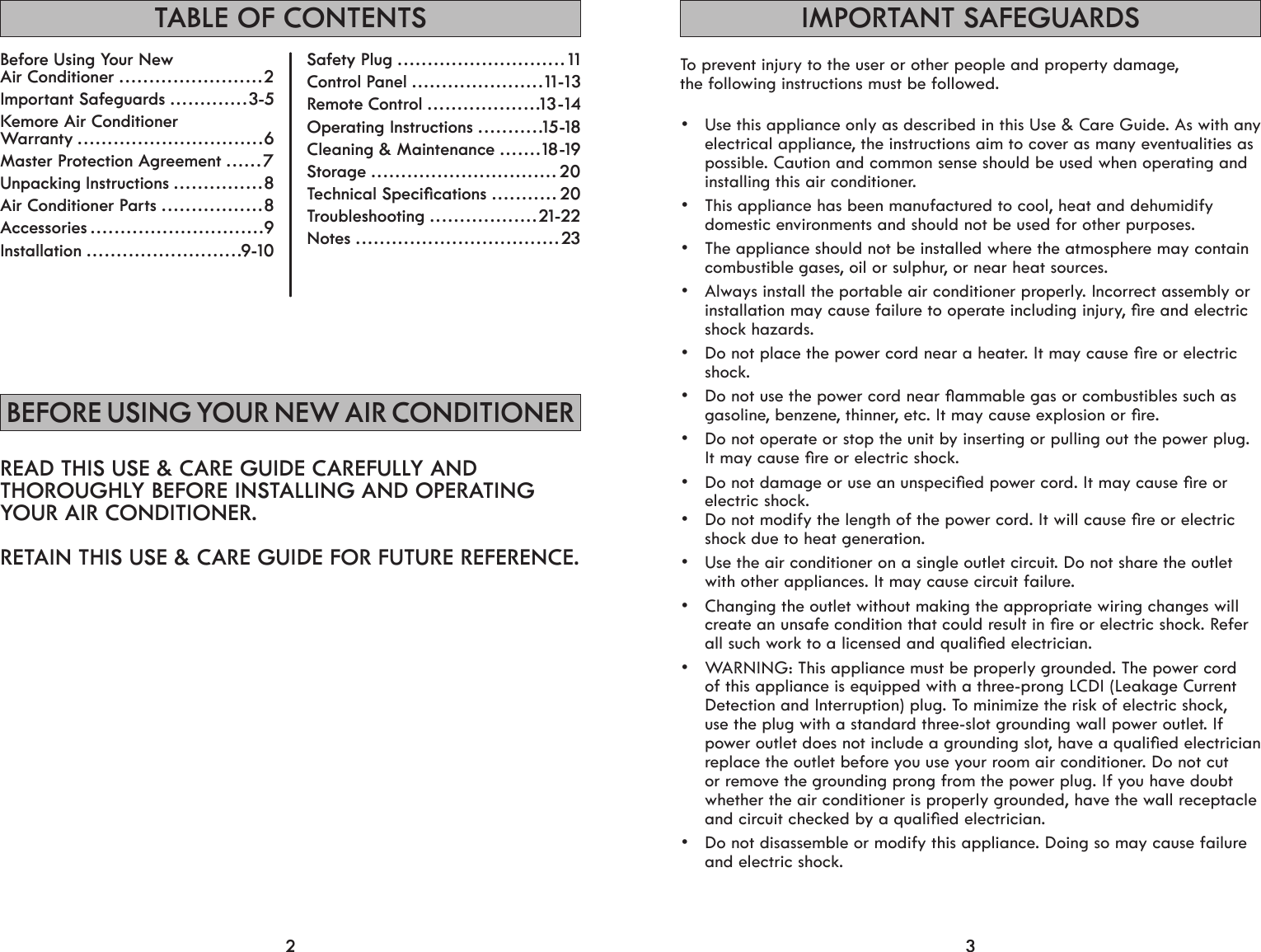 Page 2 of 12 - Kenmore Kenmore-Air-Conditioner-408-72012-Users-Manual-  Kenmore-air-conditioner-408-72012-users-manual