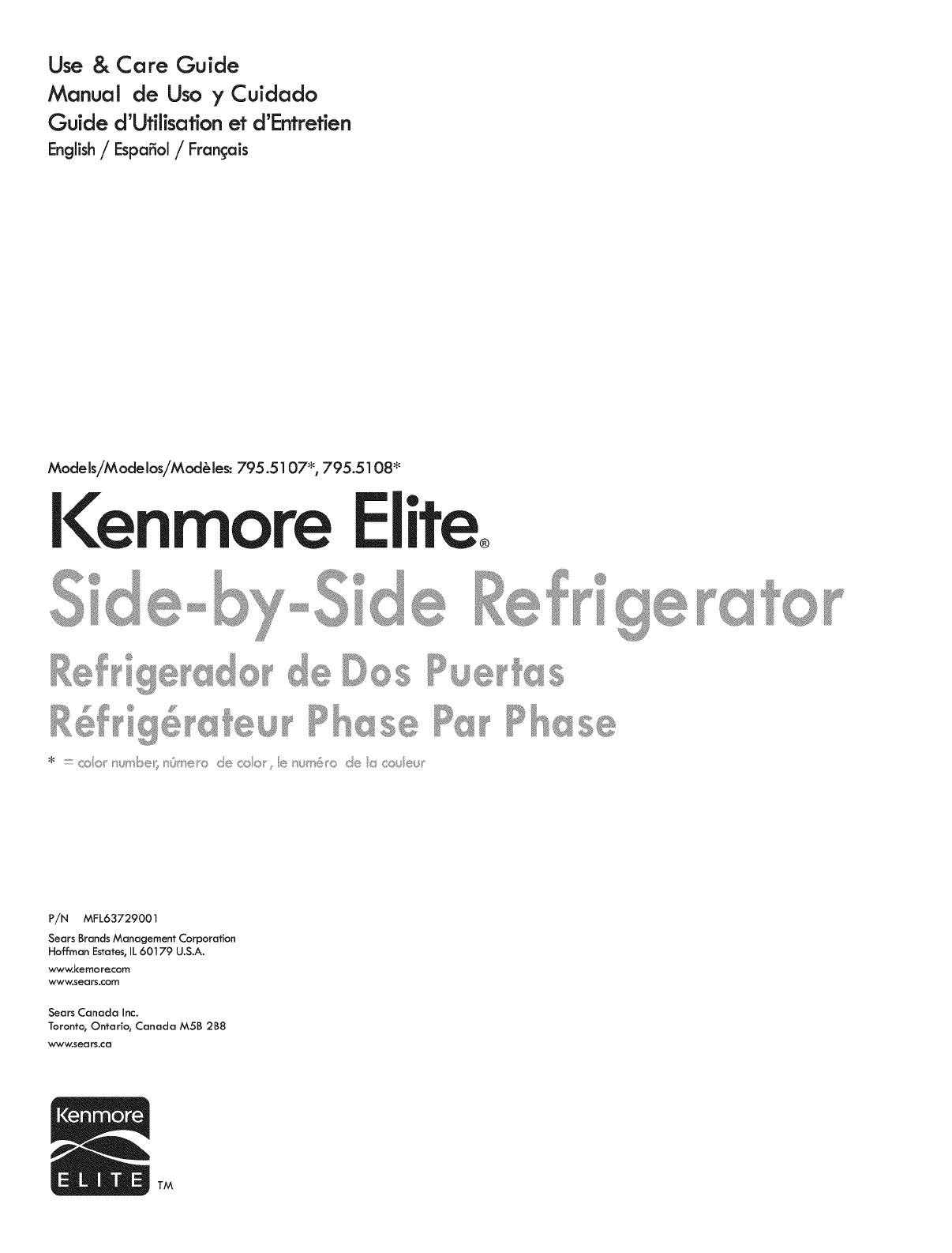 kenmore refrigerator model 795 dimensions