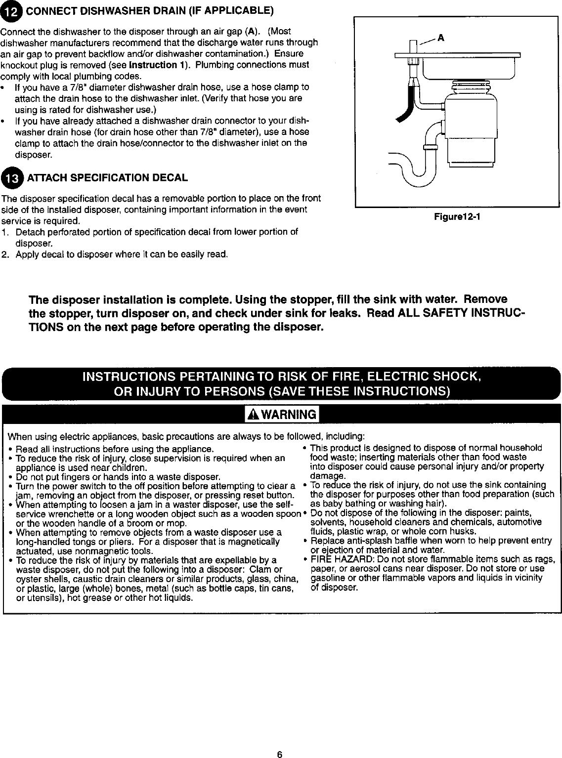 Page 6 of 8 - Kenmore Kenmore-Kenmore-1-2-Hp-Garbage-Disposal-Specifications-  Kenmore-kenmore-1-2-hp-garbage-disposal-specifications