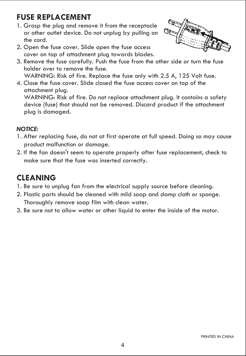 Page 5 of 10 - Kenmore Kenmore-Kenmoreâ -36-Tower-Fan-34036-Owners-Manual- FZ10-13CR 36-inch_TowerFan Manual  Kenmore-kenmore Â -36-tower-fan-34036-owners-manual